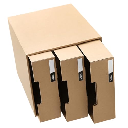 DECHOUS 日式紙製 デスクトップ 引き出し収納ボックス 抽?式収納ケース 卓上整理整頓用 おしゃれで省スペース設計