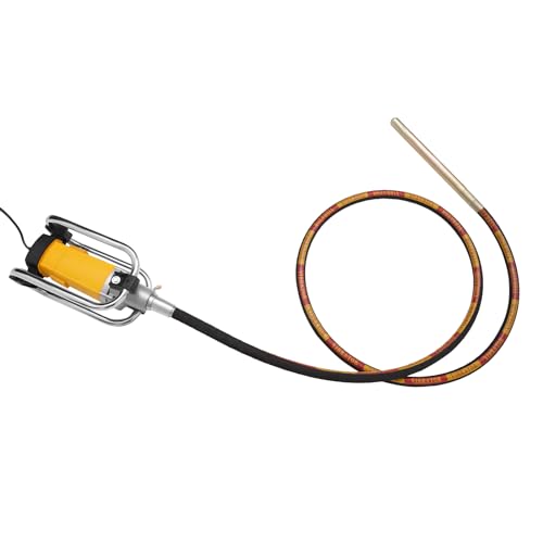 Vibrador eléctrico para hormigón, 2000 W, vibrador de botella, vibrador profesional para hormigón industiral, para introducción en hormigón húmedo, eje de 4 metros de largo, funcionamiento continuo
