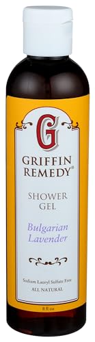 Griffin Remedy Shower Gel - All-Natural Calming Lavender Essential Oils and Organic MSM, Aromatherapy, Paraben Free, Sulfate Free 8 fl oz, 1 count