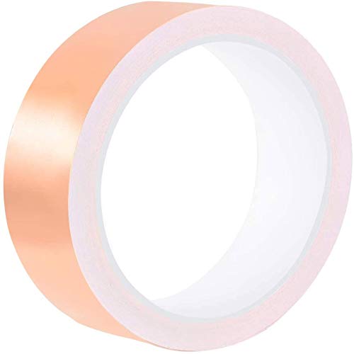 Preisvergleich Produktbild Jalan Kupferfolienband, Kupferband mit Leitkleber für EMI-Abschirmung, Papierkreisläufe, Bastelarbeiten, elektrische Reparaturen - 25 mm breit x 10 m lang