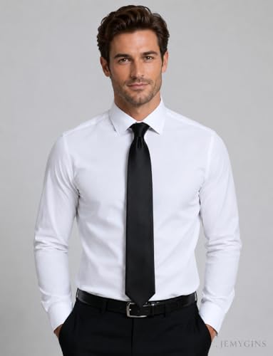 Image of JEMYGINS Solid Color Tie Mens Necktie for Business and Wedding
