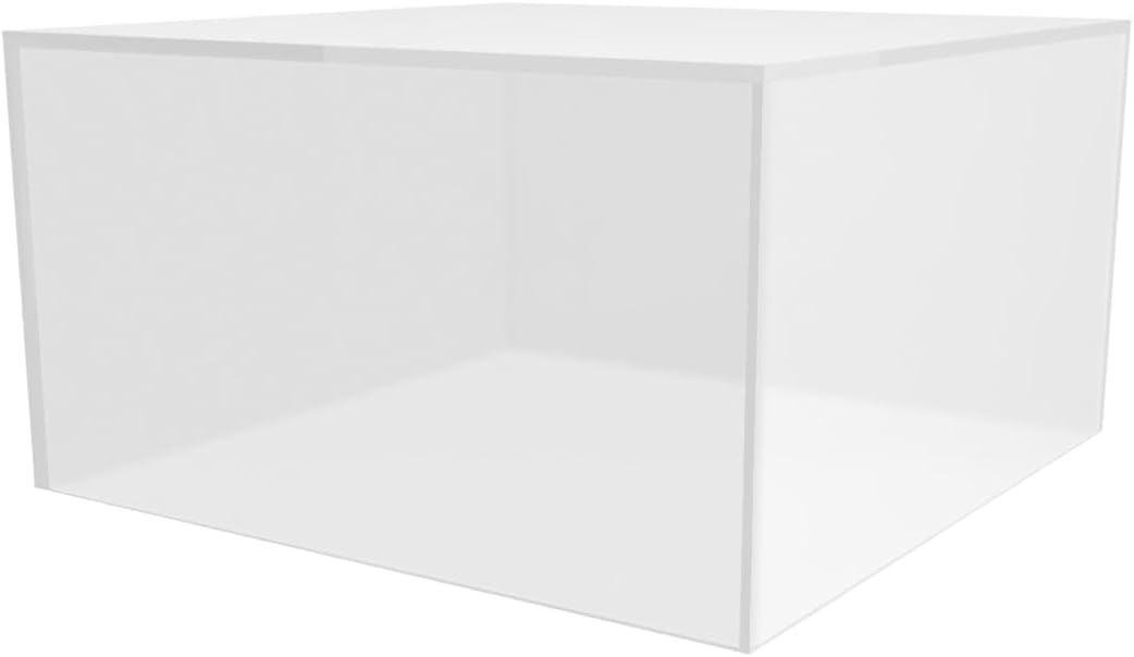 Frosted Acrylic Display Box Counter Retail Merchandise Storage Bin No Lid with Open Bottom 7 x 7 x 4 Flippable Cubby for Tradeshows and Expos by Marketing Holders