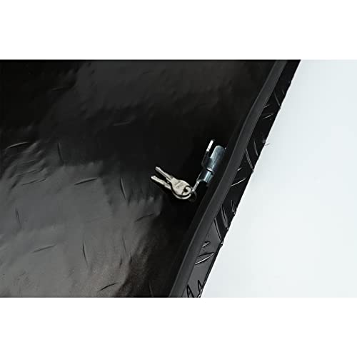 Vowagh 34.5"X12.75"X6.38" Black Heavy Duty Aluminum Pickup Truck Bed 5 Bar Tread Pattern Truck Tool Box, Under Truck Storage Trailer Tongue Box With Lock And Key For Truck, Rv Trailer, Atv #TOP6