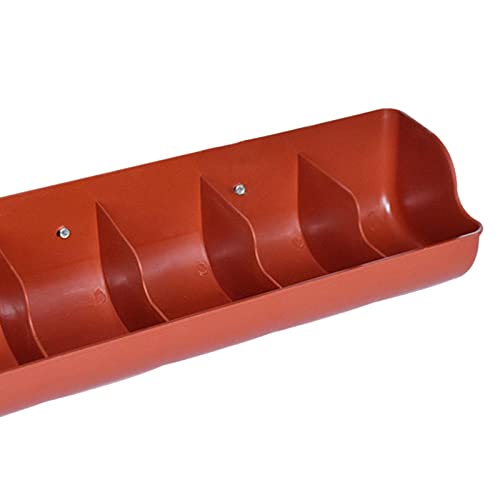 Mangeoire pour volailles rouge robuste avec 5 emplacements - 3