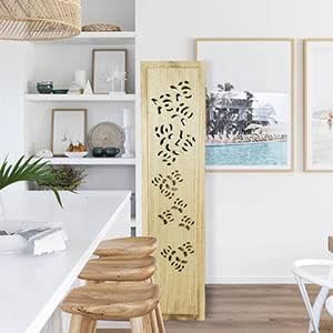 Miniatura 9 de ECOMEX Separadores de habitación tallados de 4 paneles, paneles plegables de privacidad de 5.6 pies, pantalla de división portátil de pared de