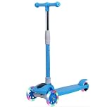 Monopattino per bambini 3+ anni con luci LED lampeggianti – regolabile in altezza, pieghevole e stabile, ruote luminose | FLASHRIDE