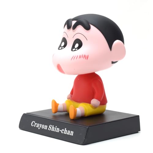 Image of Daiyamondo Super Hero Action Figure Limited Edition Bobblehead with Mobile Holder for Car Dashboard, Office Desk & Study Table (Pack of 1) (Red Yellow Shinchan)