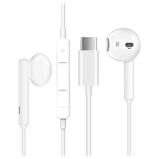 USB C Écouteurs Type C Intra Auriculaires avec Micro (Hi-Res) et contrôle du Volume pour Huawei P30/P20/Pro/Mate20/10, iPad Pro, Xiaomi mi 9/8/mix, Google Pixel 3/3XL/2/2XL, OnePlus 6T 7T 7 Pro
