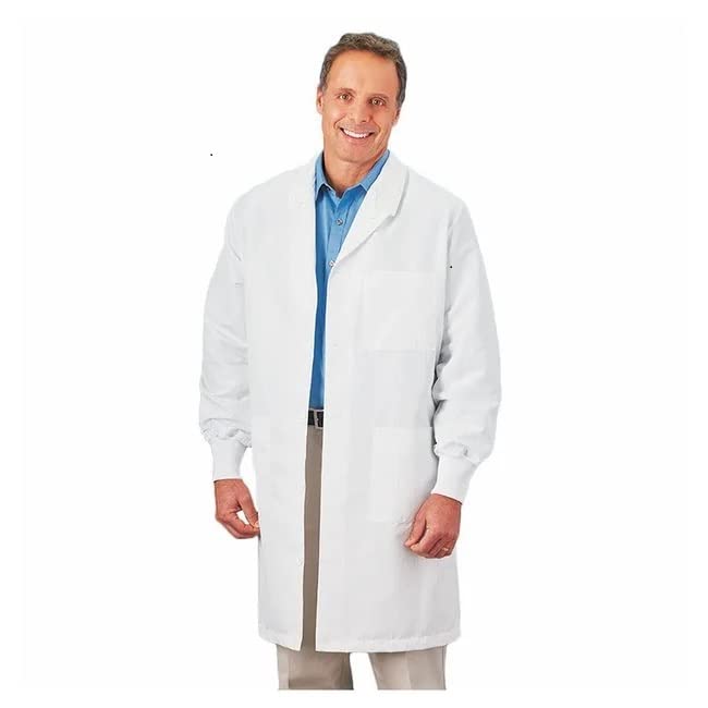 EWC Unisex Specialized Lab Coat with Cuffs 3 Front Pockets (as1, alpha, s, regular, regular, Cotton Blend, M)