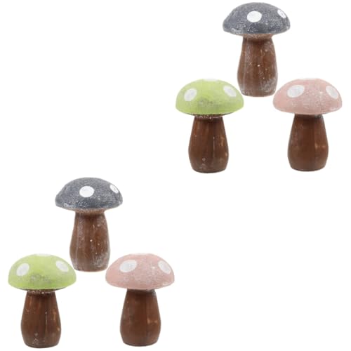 Kisangel 6 Pcs Champignon Ornement Statue Champignon Décor Esthétique Décor À La Maison ation Jardin Bureau Figurines Modèle Mignon