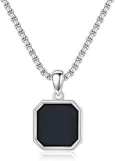 BEAUTIVIA Men's Jewellery Black Chain For Men Women Boys Girls Geometric Square Stainless Steel Black Locket Pendant Neckl... Price In India
