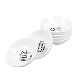 OUNONA 6 Stück Saucienschälchen mit Katzenmuster Keramische Dip Schalen für Ketchup und Dips Familienessen Partys und Restaurants