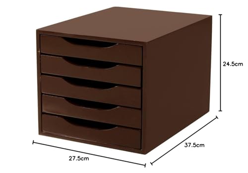 Caixa de Arquivo 5 gavetas, Mdf Tabaco - Souza & Cia, (Ref: 3308)