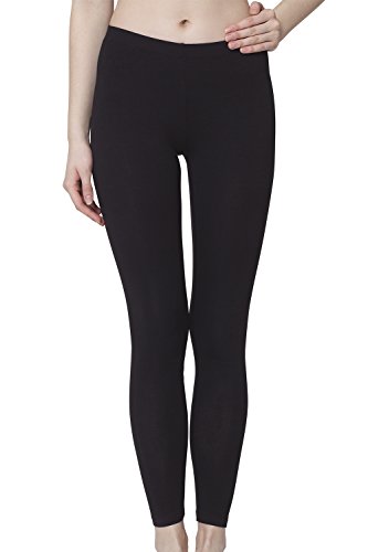 Celodoro Legging pour femme - Pantalon en jersey stretch en coton, Noir , XL Cover