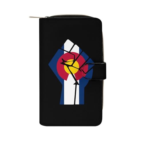 Colorado Flag Resist Long Wallet for Women Men Purses Coin Pouch Credit Card Holder Organizer