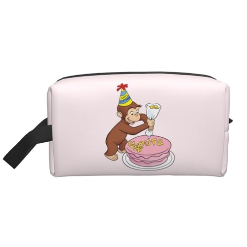 トイレタリーポーチ おさるのジョージ かわいい 漫画 コスメポーチ 大容量 ?量 洗面ポーチ 人気 アニメ 化粧ポーチ 男女兼用 おしゃれ 旅行 プレゼント