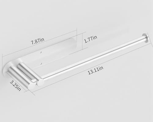 Image of Paper Towel Holder Under Cabinet, 13Inch Self-Adhesive or Wall Paper Towel Holder for Kitchen, Bathroom, RV, Brushed Nickel