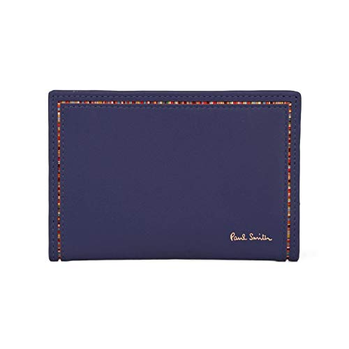 [ポールスミス] 名入れ可 ストライプインセット フラグメントケース カードケース クレジットカードケース キーホルダー付き メンズ 純正化粧箱付き ショップバッグ セット品 883635 BPS274 (ブルー：名入れあり)
