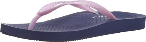 Vionic Women's Beach Noosa Flip Flop, Navy Light Pink, 7 M US
