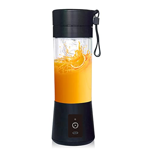 Licuadora portátil para batidos y batidos, tamaño personal, una sola porción, exprimidor de frutas, vaso mezclador con batería recargable USB de 2000 mAh, pequeña licuadora eléctrica individual para