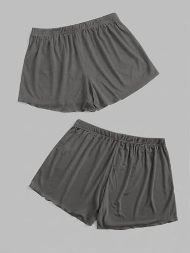 Image of Floerns Women's Plus Size Solid Pajama Shorts 2 Pack Soft Lounge Sleep Shorts