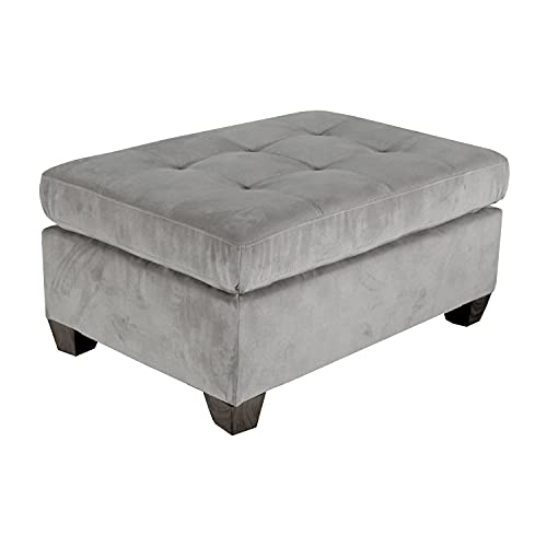 Lexicon Lewis Velvet Accent Ottoman, 37.5" W, Taupe #TOP11