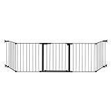 KidCo - Custom Fit Auto Closing HearthGate Baby or Fireplace Gate Enclosure, Fireplace Fence, Fireplace Baby Gate (Black)