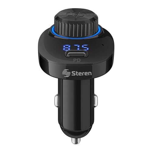 Audio, Electronics STEREN Manos Libres Bluetooth* y transmisor FM con Cargador QC 18 W/PD 20 W y Reproductor MP3
