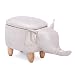 NJYT Sgabello Poggiapiedi Portaoggetti, Sgabello Portaoggetti Multifunzionale in Pelle PU Sgabello Poggiapiedi Ottomano A Forma di Elefante