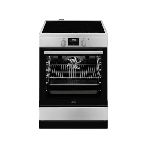 AEG CIB6646ABM Cocina independiente, placa inducción 60 cm y 4 zonas, horno multifunción de 73 Litros, Conexión automática con campana, capacidad XXL, Clase A, Inox