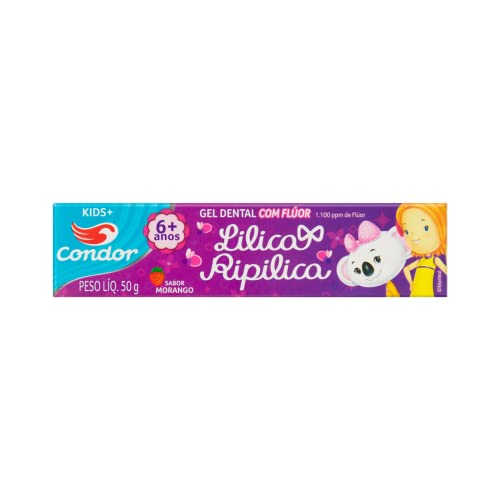 Condor Gel Dental Infantil Com Flúor Lilica Ripilica Sabor Morango 50G