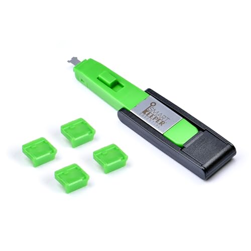 [�X�}�[�g�L�[�p�[] [ESSENTIAL] [�~�jUSB-B�|�[�g���b�N4] [UL04PK] (4�u���b�J�[ + 1�L�[) (�O���[) [Smart Keeper] [Mini USB-B Port Lock 4] (4 Blockers + 1 Ke