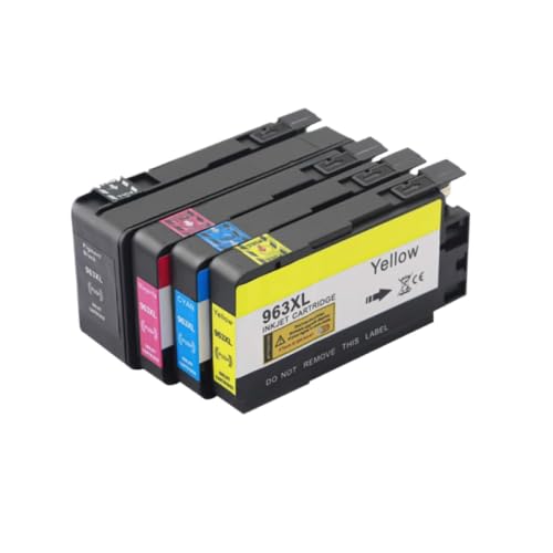 Image of QWsdR 4Color Ink Cartridge Compatible With OfficeJet Pro 9010 9015 Printer For 963XL 967XL 963 967 XL 963 Remanufactured(1pcs Yellow)