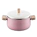 HIAQIMEI Emaliowany rondelek patelnia do zupy sos fasolowy mleko jedzenie makaron garnek - różowy garnek, zgodnie z opisem zestaw garnków indukcyjnych