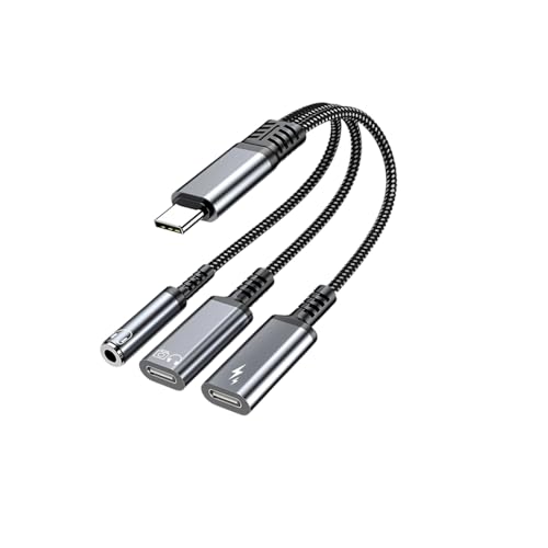 ���@�\ USB C - 3.5mm �w�b�h�t�H�� & �[�d�A�_�v�^ �P�[�u�� 3.5mm �w�b�h�t�H�� �f�[�^�]�� PD60W �[�d�^�C�v C ���T�|�[�g