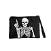 GIFTPUZZ Skeleton Zip Coin Purse Small Polyester Pouch for Men Small Change Purse Money Pouch Wristlet Soft Fabric Coin Wallet Fashion Money Bag Lightweight