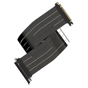 LINKUP - AVA5 PCIE 5.0 Riser Cable [90cm] RTX5090 RX8900 GPU Ready | x16 128GB/s Speed | Compatible with PCIe 4.0 & WRX80/WRX90E | Straight, Black