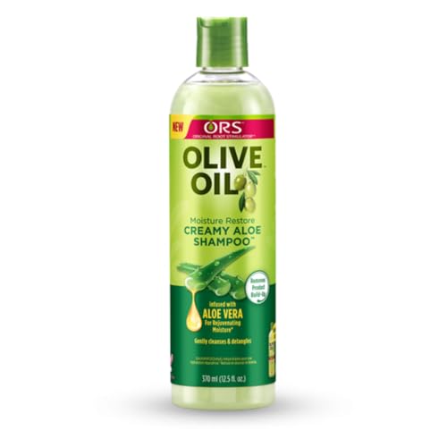 ORS Olive Oil Aloe Shampoo 370ml - Champú con Aloe Vera y Aceite de Oliva - Con Colágeno para un Cabello Fuerte y Sano, Enriquecido con Vitamina E para Nutrir y Dar Brillo en Profundidad