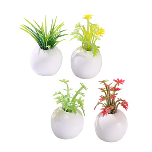 BESPORTBLE 4 pièces Miniatures Plantes Artificielles Succulentes Décorations de Maison de Poupée Bonsaï Potées Multicolores Réalistes pour Micro Jardin Intérieur