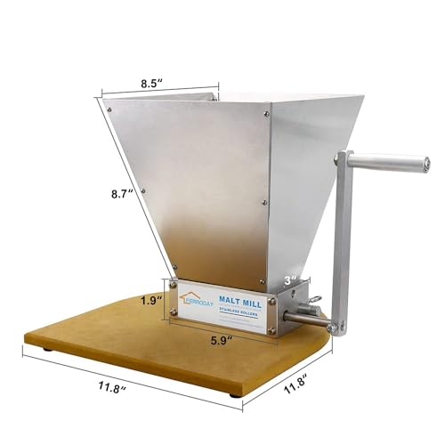 2 Roller Stainless Steel Malt Crusher