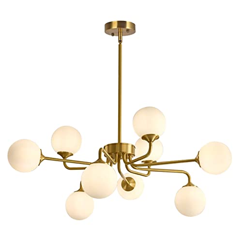 Lustre sputnik lumière douce sans éblouissement laiton doré