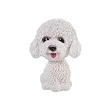 Baceyong Petit chien en peluche avec tête oscillante hochant la tête, décoration intérieure de tableau de bord pour voiture Décoration de voiture Chien qui hoche la tête, marron/blanc