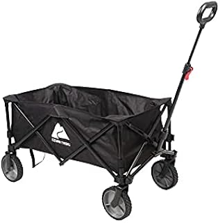 Folding Collapsible Multipurpose Camp Wagon Cart - Beach, Outdoor and Camping, Black, 35.50 x 18.90 x 21.60 Inches