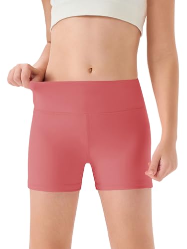 Image of Haloumoning Girls Athletic Shorts Kids High Waisted Yoga Dance Biker Shorts Comfy Gymnastics Shorts 5-14Y