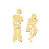 Fablcrew Stickers Muraux Bar WC Salle de Bain Masculin et Féminin Logo Sticker Créatif 3D Toilettes Sticker Miroir Mural