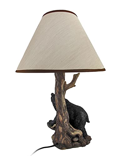 Zeckos Black Bear And Tree Table Lamp With Shade 20 In. #TOP3