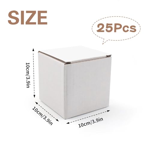 25 Stück Versandkarton Weiße 10x10x10cm Wellpapp Faltkarton Geschenk Box Wellpappe Verpackung Versand Lagerung Karton Box