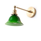 Design rétro au caractère intemporel : Inspiré des appliques d'atelier anciennes, le modèle « BANQUI » offre une esthétique vintage et industrielle idéale pour les espaces distinctifs. Sa finition or vieilli et son abat-jour en verre vert créent un contraste sophistiqué qui se démarque dans tous les espaces.