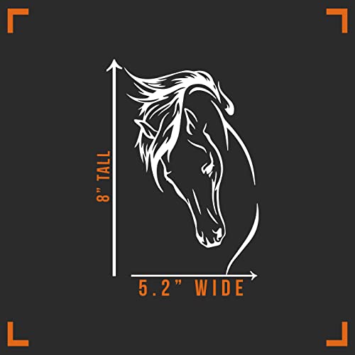 Horse Head Silhouette Decal Vinyl Sticker Auto Car Truck Wall Laptop | White| 8" X 5" #TOP4