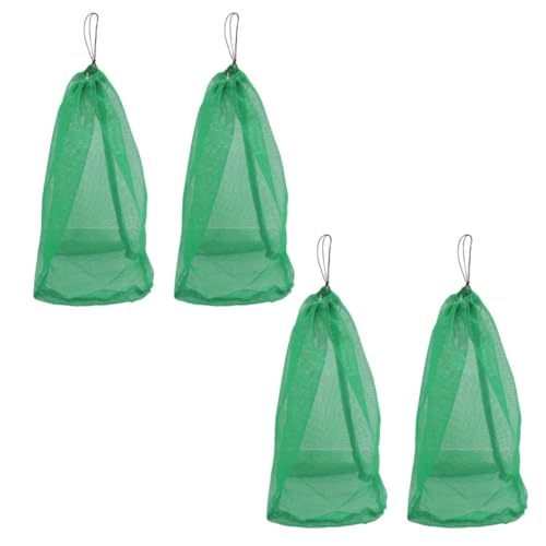 4pcs Portable Nylon Diving Fish Net Bag with Drawstring for Anglers